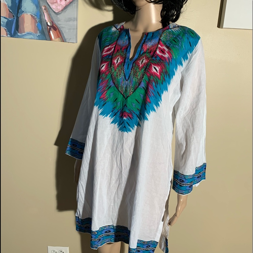 Peppermint Bay Size L Boho Tunic Dress Length 35”